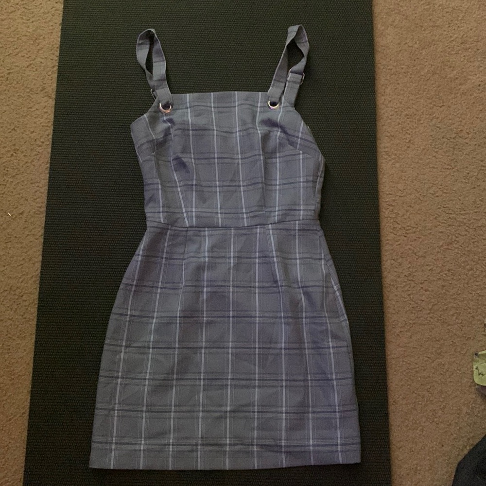 blue plaid dress
